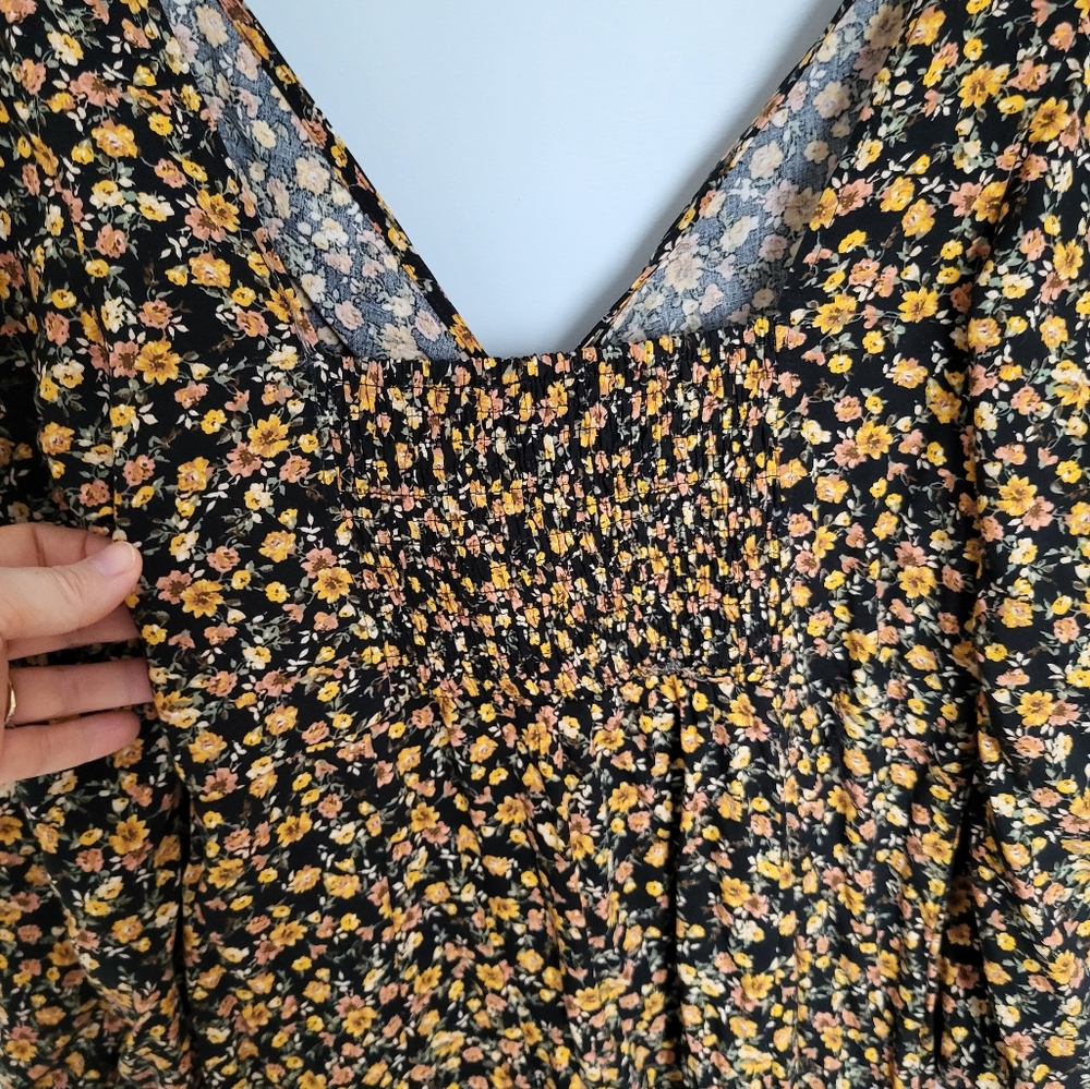 Black and Yellow Floral Dress